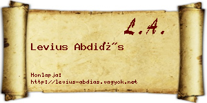 Levius Abdiás névjegykártya